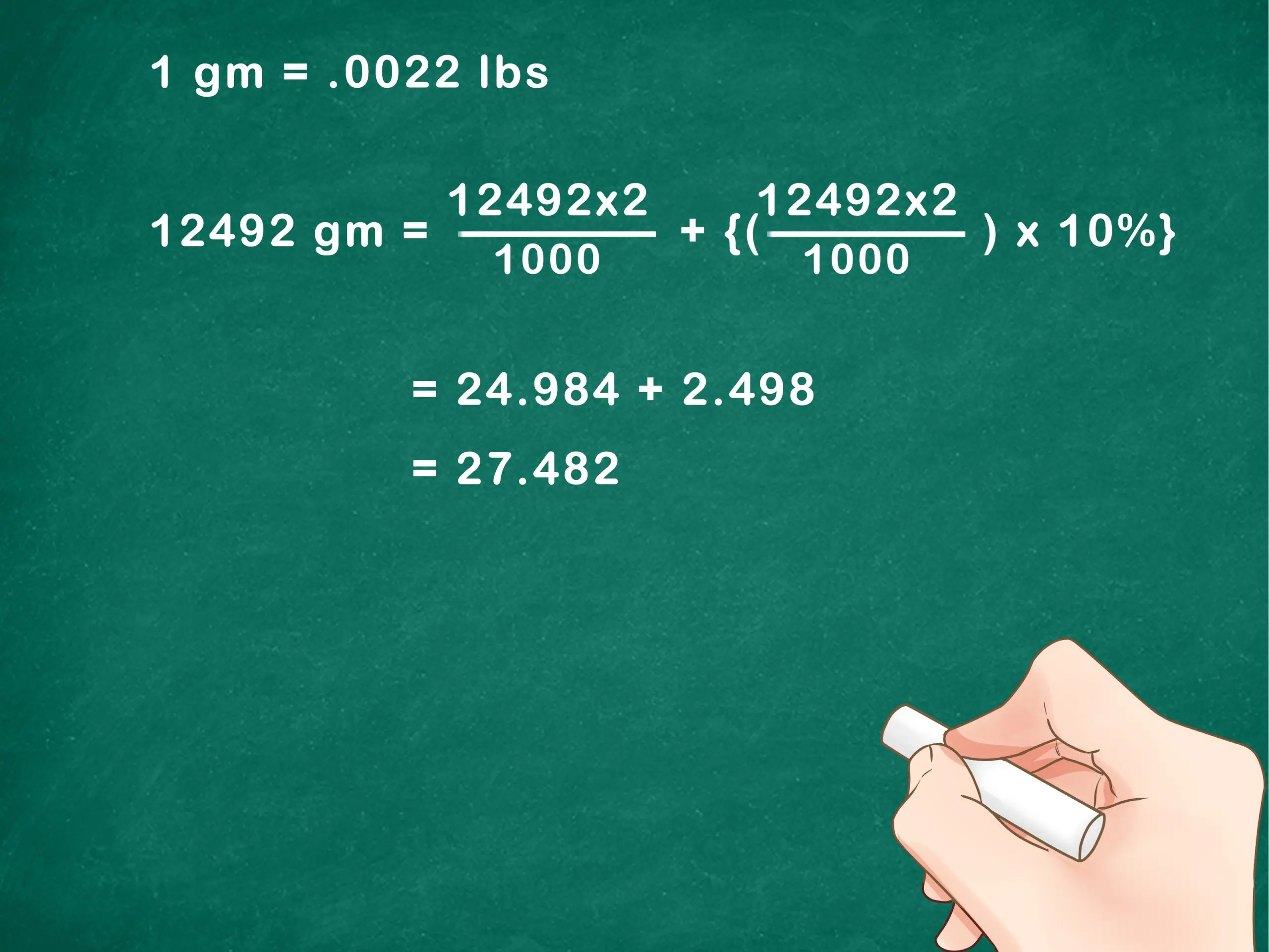 Convert grams (g) to pounds (lb)