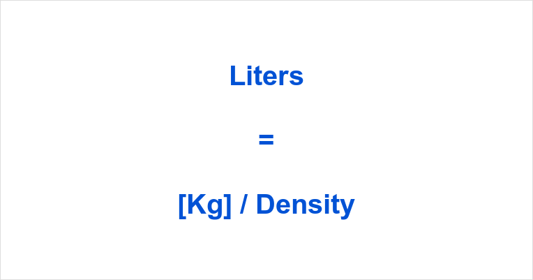 Convert kilogram (kg) to liters (l)