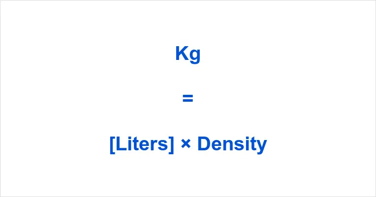 Convert liters (l) to kilograms (kg)