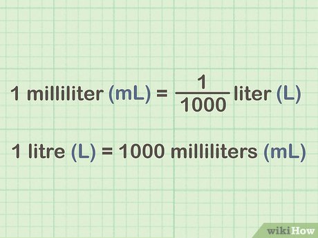 Converteren liter (l) naar milliliter (ml)