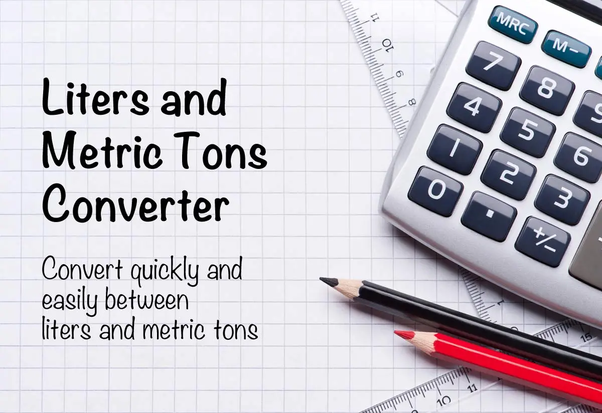 Convert liters (l) to tons (t)