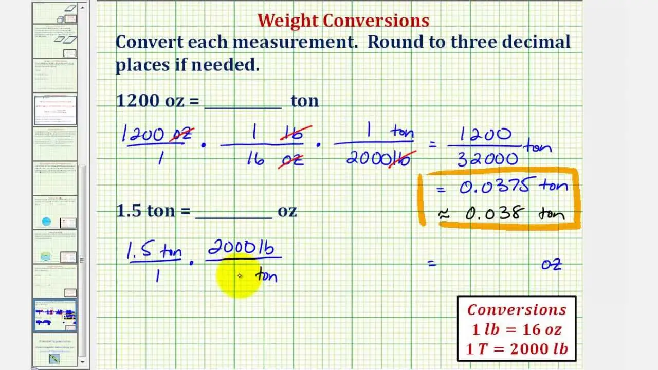 Convert ounces (oz) to tons (t)