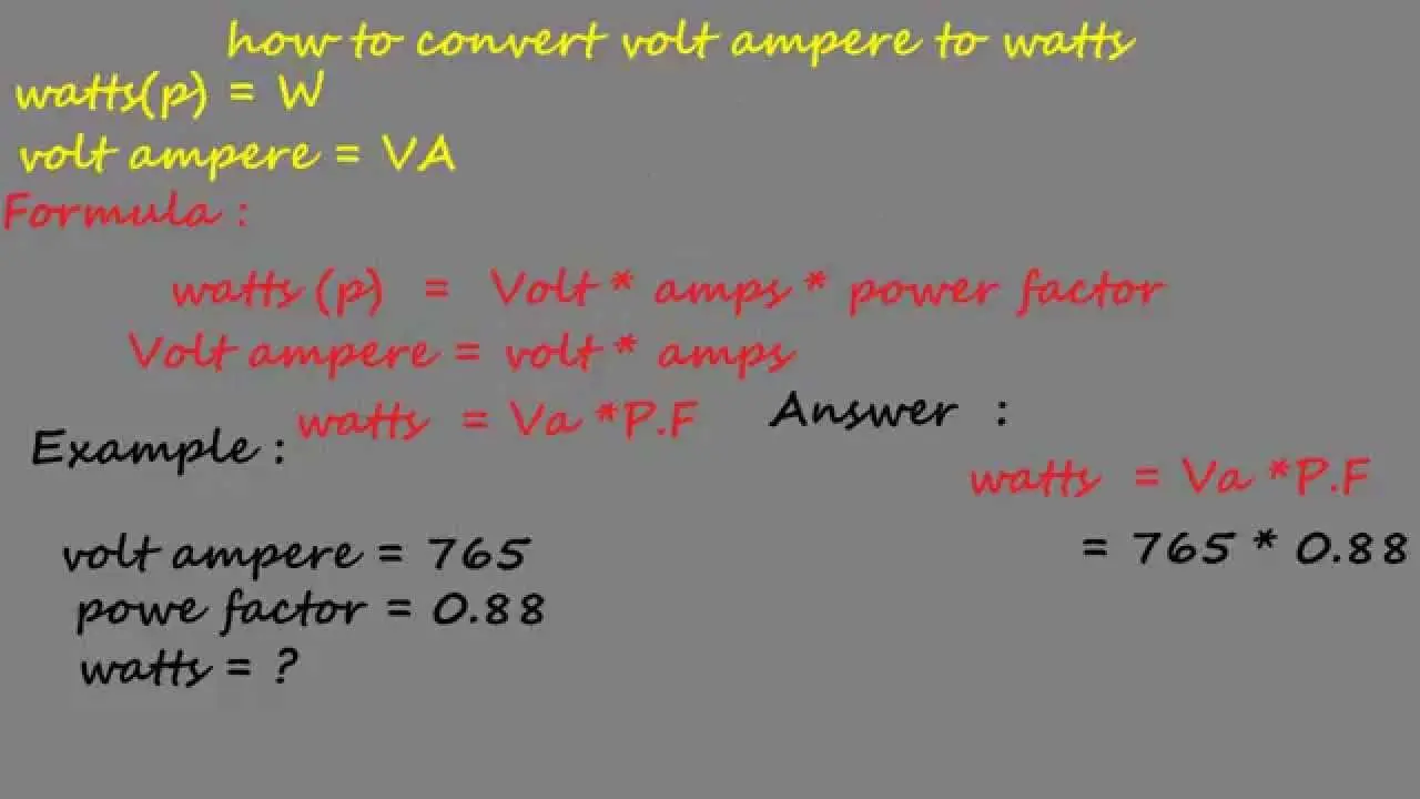 Convert volt-amperes (VA) to watts (W)