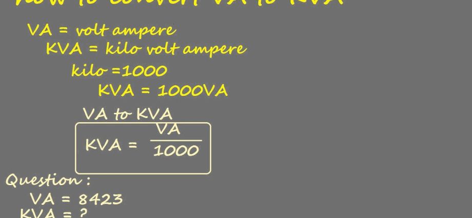 Convert Volt-Amps (VA) to Kilovolt-Amps (kVA)