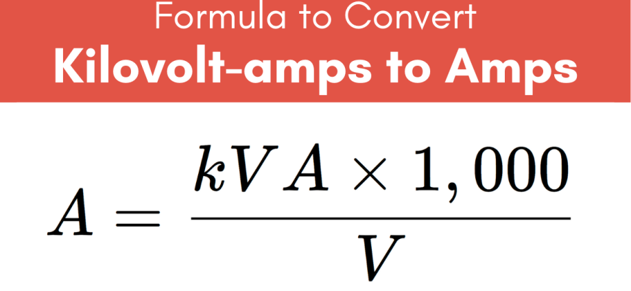 Converting amperes (A) to kilovolt-amperes (kVA)