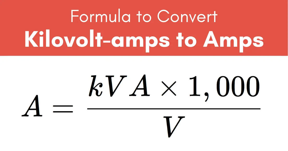 Converting amperes (A) to kilovolt-amperes (kVA)