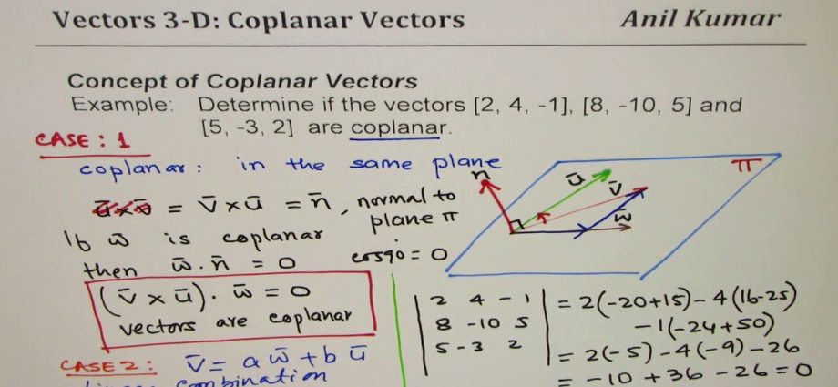 Coplanar vectors