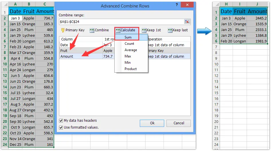 Copy sum of selected cells to Clipboard