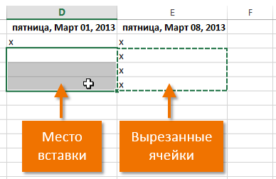 Copying, moving and deleting cells in Excel