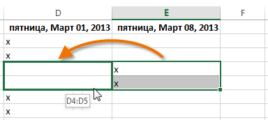 Copying, moving and deleting cells in Excel