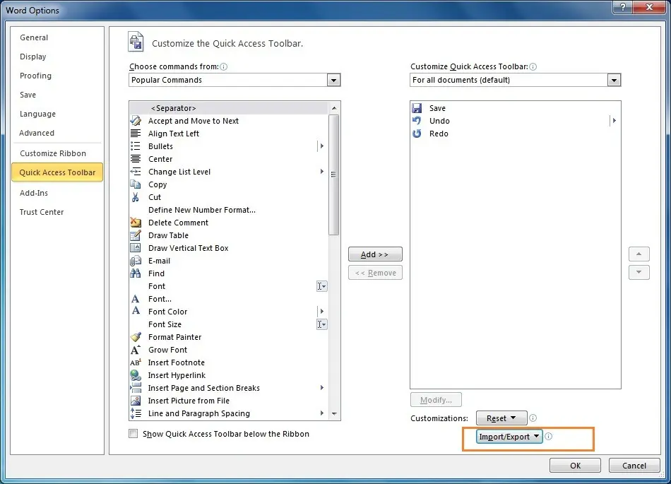 Copying Ribbon and Quick Access Toolbar Preferences in Office 2010