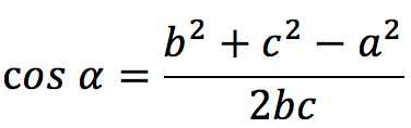 Cosine theorem for a triangle: formula and tasks