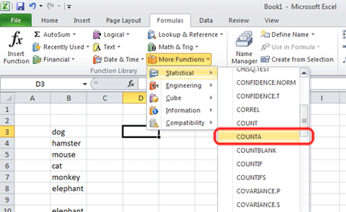 Excel бағдарламасында толтырылған ұяшықтардың санын есептеңіз