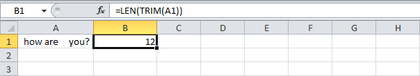 Count the number of words in an Excel cell