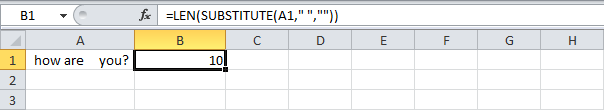 Count the number of words in an Excel cell