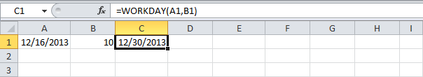 Count weekdays and working days in Excel