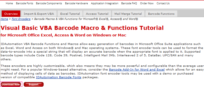 Create a barcode in Excel