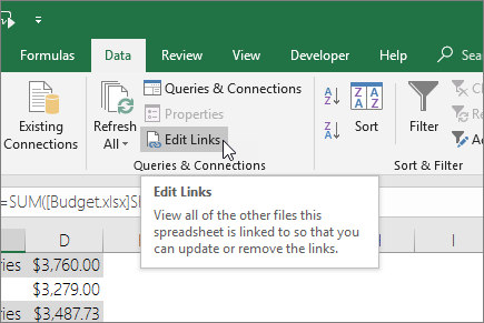 Skapa en extern länk i Excel