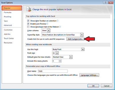 Create and use custom lists in Excel 2007 and 2010