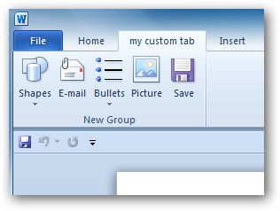 Creating a Custom Tab on the Menu Ribbon in Office 2010