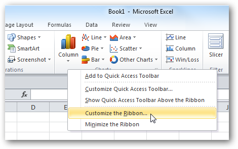 Creating a Custom Tab on the Menu Ribbon in Office 2010