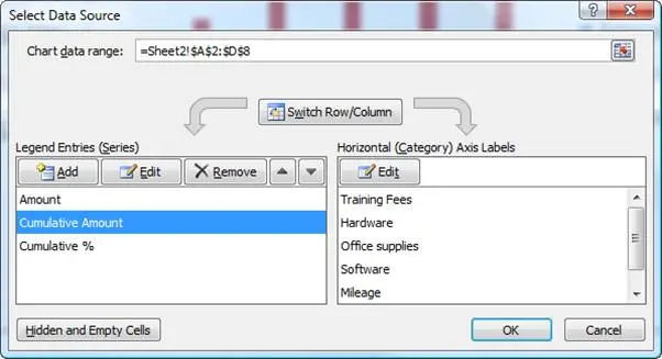 Creating a Pareto Chart in Excel