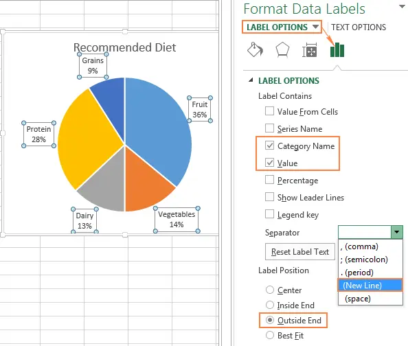 Creating a Pie Chart in Excel