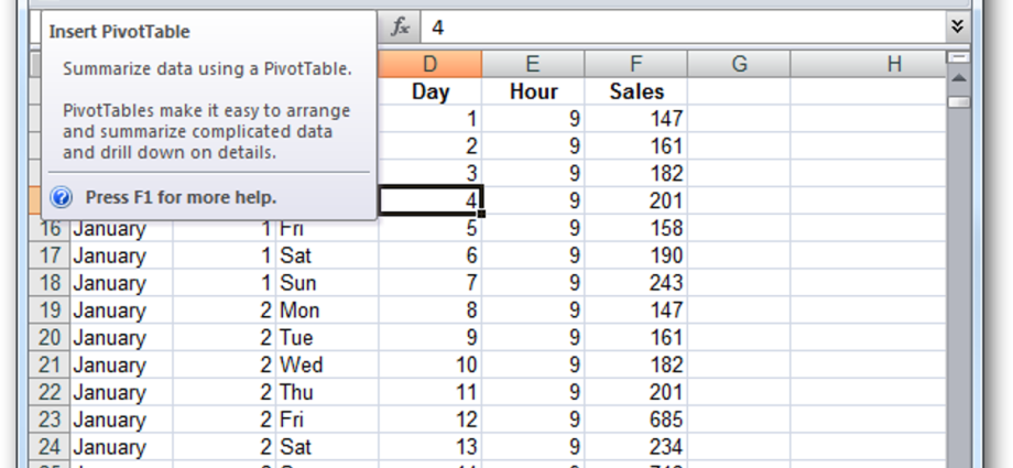 Excel တွင် PivotTable ဖန်တီးခြင်း။