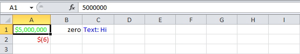 Custom number formats in Excel