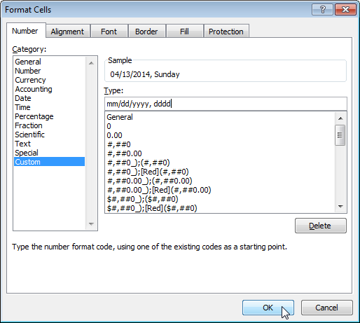 Custom number formats in Excel