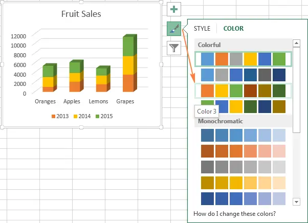 Customize charts in Excel: add title, axes, legend, data labels and more