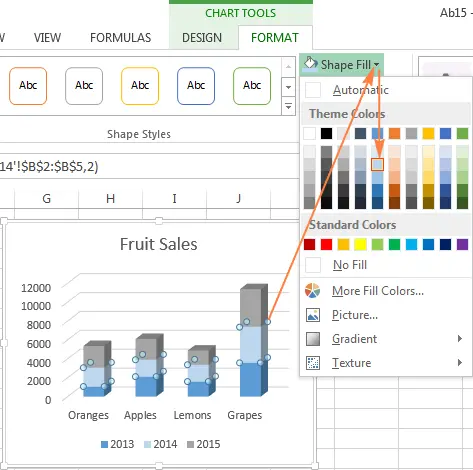 Customize charts in Excel: add title, axes, legend, data labels and more