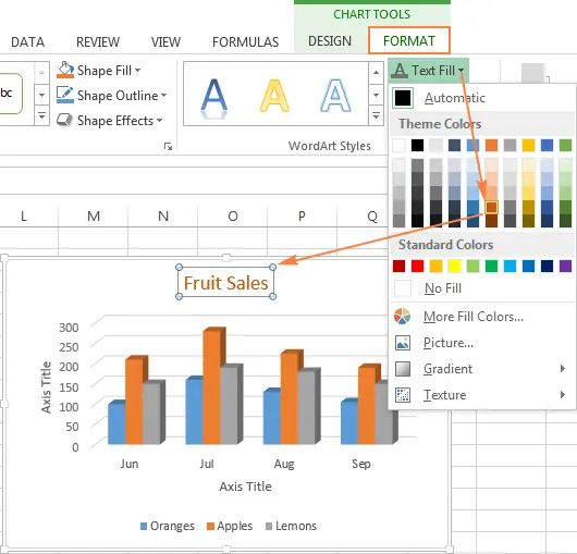 Customize charts in Excel: add title, axes, legend, data labels and more