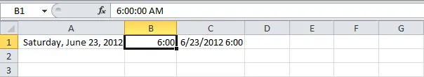 Date and time formats in Excel