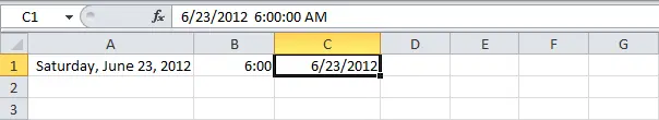 Date and time formats in Excel