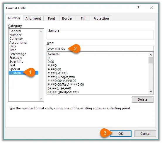 Date and time formats in Excel