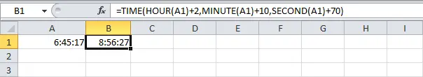 Date and time functions in Excel