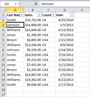 Date Filters in Excel