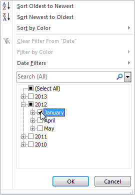 Date Filters in Excel