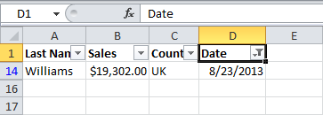 Date Filters in Excel