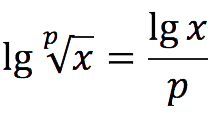 Decimal logarithm of a number