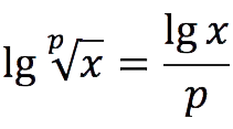 Decimal logarithm of a number