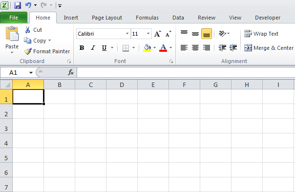 Default Templates in Excel