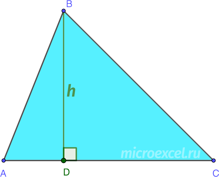 Definition and properties of the height of a triangle