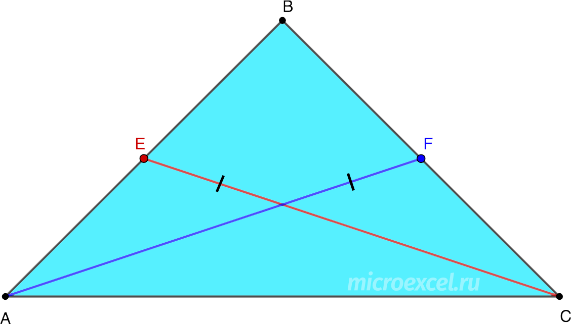 Definition and properties of the median in an isosceles triangle