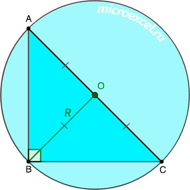 Definition and properties of the median of a right triangle