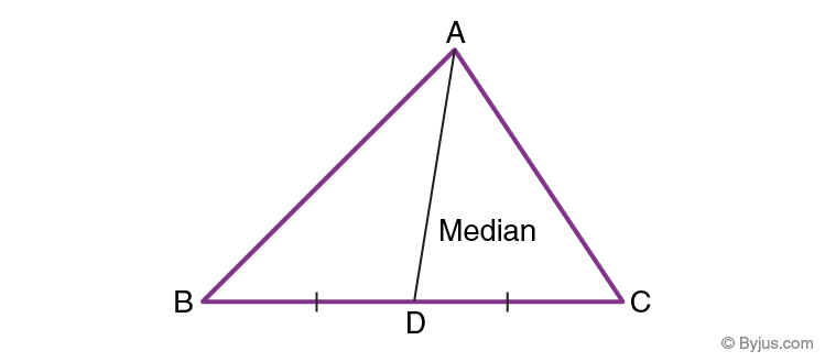 تعریف و ویژگی های میانه مثلث
