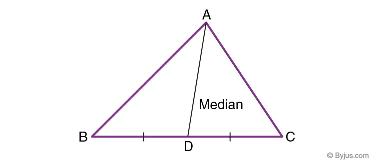 Definition and properties of the median of a triangle