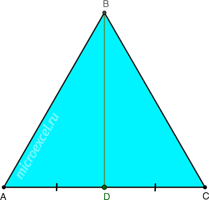 Definition and properties of the median of an equilateral triangle