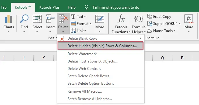 Delete hidden rows in Excel. One by one and all at once